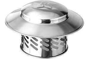 SOEKAVIA 4" Round Chimney Cap, Tapered Top Chimney Cap with Screen, Easy Installation & All Weather Roof Vent Caps, Perfectly Insulated Stove Pipe Chimney Cap Vent Cover Outside