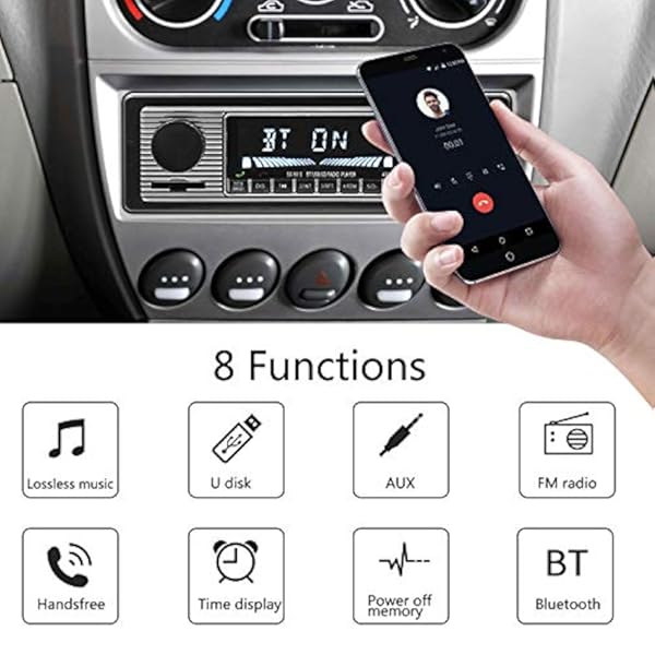 Auto Estéreo Vintage Retro Bluetooth Remoto Fm Usb Sd Aux - Imagen 8