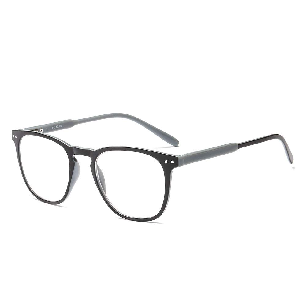 Suertree Spring Hinge Reading Glasses Spring Hinge Computer Glasses Rivet Men Women Comfort Anti Rays Eyewear 3.0x JH221