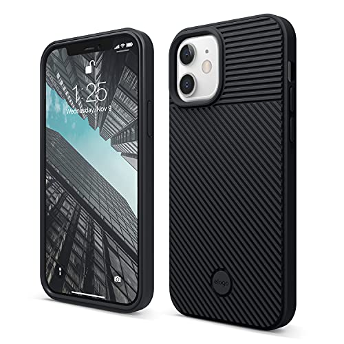 elago Protective Cushion Case Compatible with iPhone 12 and Compatible with iPhone 12 Pro 6.1 Inch (2020) [Black] - Shock Absorbing Design, Wireless Charging Supported