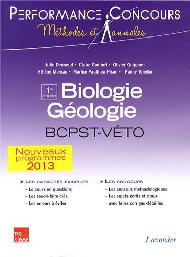 Biologie-géologie, 1re année BCPST-VETO