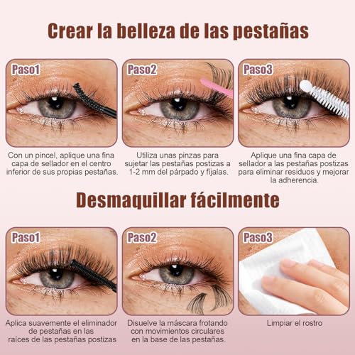Kit Completo de Pestañas Postizas DIY 280 Racimos, Todo En 1 Mezcla 30D 40D 50D Con Pinzas, Extensión 10-16mm, Unión y Sellado De Sujeción Fuerte