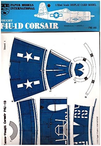 1990 PMI Paper Models International Vought F4U-1D Corsair Display Card Model