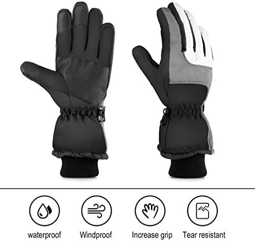 Women's Waterproof Ski Gloves Soft Elastic Breathable Windproof &amp; Waterproof for Skiing, Snowboarding，Cycling and Other Winter Sports Glove Black Small