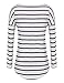 Halife Women's Crew Neck Long Sleeve T Shirt Women Loose Fit Casual Top Blouse,Black and White,Large