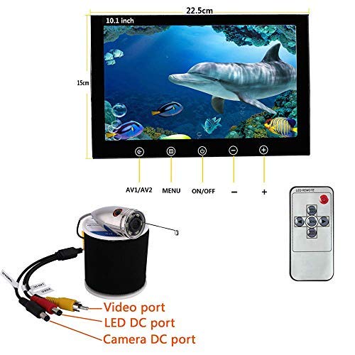 Ayanx Pouce Moniteur Couleur 720p 1000tvl Kit De Caméra Vidéo De Pêche Sous-marine 50m Câble Poisson