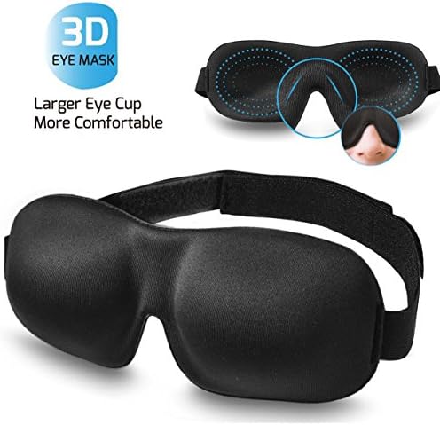 3D Sleep Eye Mask Cover - Lightweight and Comfortable, Super Soft, Adjustable 3D Contoured Eye Masks for Sleeping, Shift Work, Naps, Night Blindfold Eyeshade for Men and Women