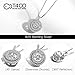 T400 925 Sterling Silver Round Pendant Necklace with Dancing Diamond Stone Cubic Zirconia Gift for Women