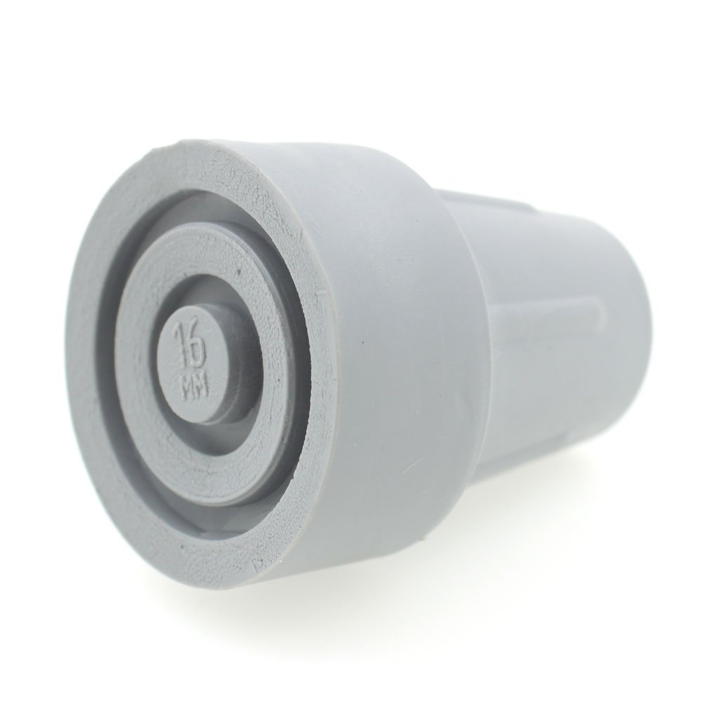 Rubber End Caps (Pack of 2) - Choose Your Size/Colour (16 mm, Grey)