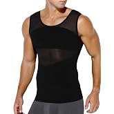 Arjen Kroos Compression Shirts for Men Breathable Mesh Slimming Tank Tops | Shapewear,Body Shaper,Fajas Para Hombres,Gynecomastia &amp; Tummy Control,Posture Support,for Workout Gym/Dates/Formal Events
