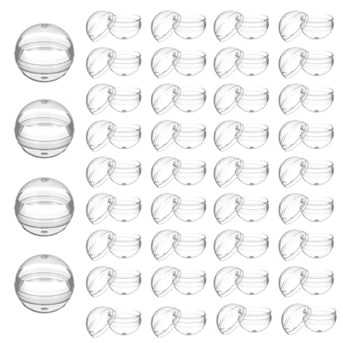 DEARMAMY 200Pcs Gumball Vending Machine Capsules Round Shell Balls Plaything Multi-Purpose Plastic Empty Clear Ball Plastic Packaging Ball for Christmas Halloween Easter Prizes Party Favors