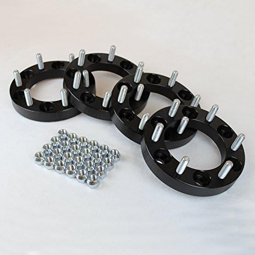 4 Wheel Spacers Adapters 6 Lug Fits 6X5.5 (6X139.7): Toyota: 4Runner FJ Land Cruiser Tacoma Tundra / Chevy: Colorado / Isuzu: Rodeo - 1 Inch Black