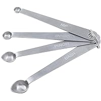 Antrader 201 Stainless Steel 4-Piece Mini Measuring Spoon Set- Dash Pinch Smidgen Nip Kitchen Tools & Gadgets