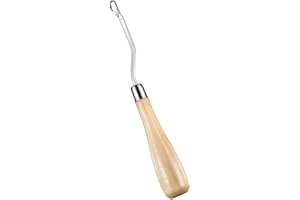 Bent Latch Hook, Wooden Crochet Needle Tool for Rug Making and Art Craft