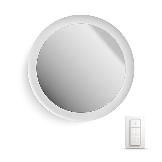 Philips Hue Adore LED Spiegel mit Beleuchtung, inkl. Dimmschalter, alle Weißschattierungen, steuerbar via App, kompatibel mit