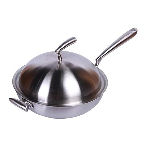 Cacerola antiadherente wok de acero inoxidable wok de cinco ...