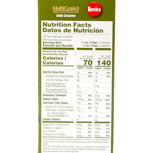 ROVIRA MULTIGRAIN SODA CRACKERS – DELICIOUS BUTTER FLAVOR FOR SNACKS, GARNISH, OR PARTIES – 9 OZ (PACK OF 1)