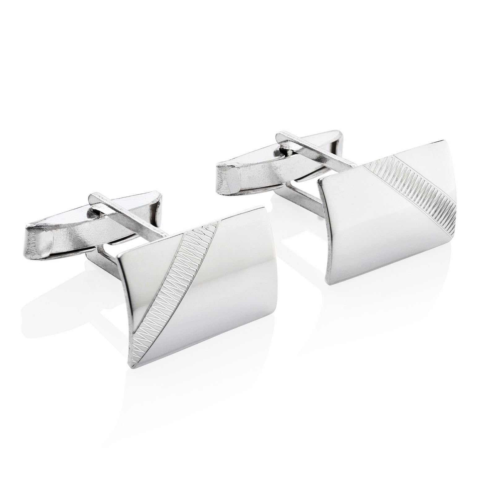 Mens Cufflinks Crafted From 925 Sterling Silver Featuring Zigzag Design