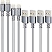Begonia Nylon Braided USB Cable 4PACK (3FT,6Ft) Phone Charger Fast Charging Cable Cord Compatible Phone,Pad, Pod and More (Cool Grey)