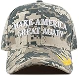 THE HAT DEPOT Exclusive 45th President Trump Make America Great Again 3D Cap (Digital Camo-Flag)