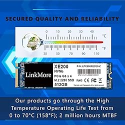 LinkMore XE200 512GB M.2 2280 PCIe Gen 3X4 NVMe 1.3