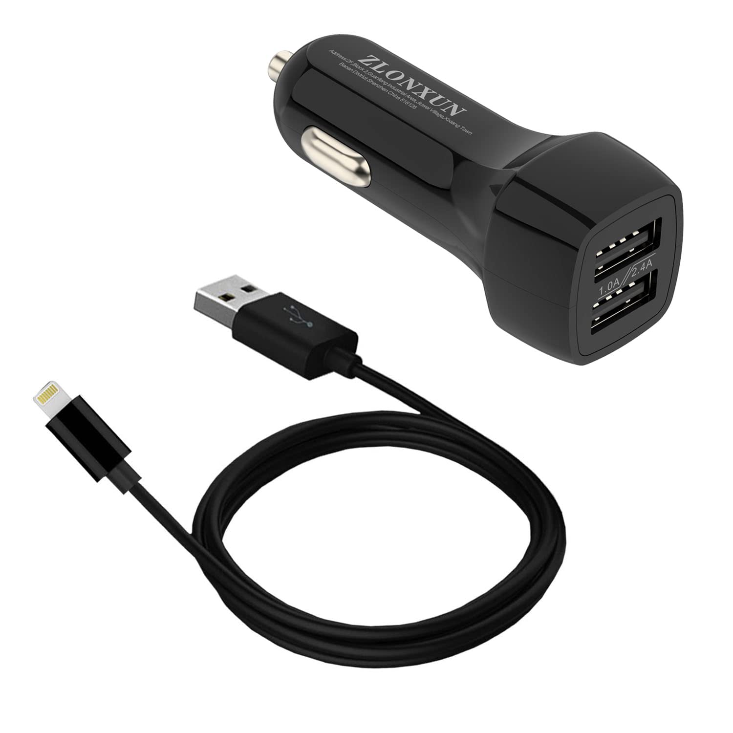 ZLONXUN Car Charger Cable Compatible with iPhone 14 13 11 12 Pro Max XR XS 8 7 6 6S Plus SE