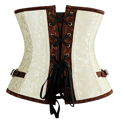 Woboren-Donna-Corsetto-Underbust-Bustino-Sottoseno-Steampunk-Pelle-Gotico-in-Top