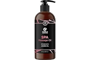 MAPLE HOLISTICS Calming Massage Oil for Massage Therapy - Home Spa Full Body Massage Oil for Sore Muscles for Pro or Home Use with Moisturizing Sweet Almond Oil and Lavender Essential Oil - Non Greasy or Staining