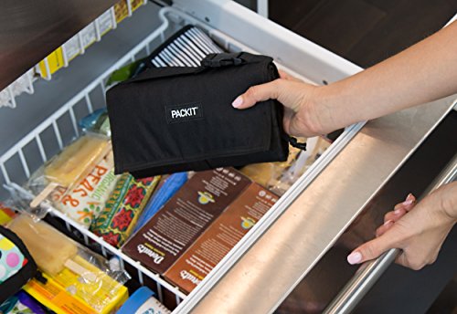 PackIt Freezable Lunch Bag with Zip Closure, Black