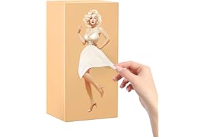 Sirmme Funny Skirt Tissue Box Cover 4.4in Thick Vintage Classy Cute Lady Skirt Tissue Box Holder Rectangular Creative Unique Decorative Tissue Box Cover for House Living Room Bedroom Office Beige