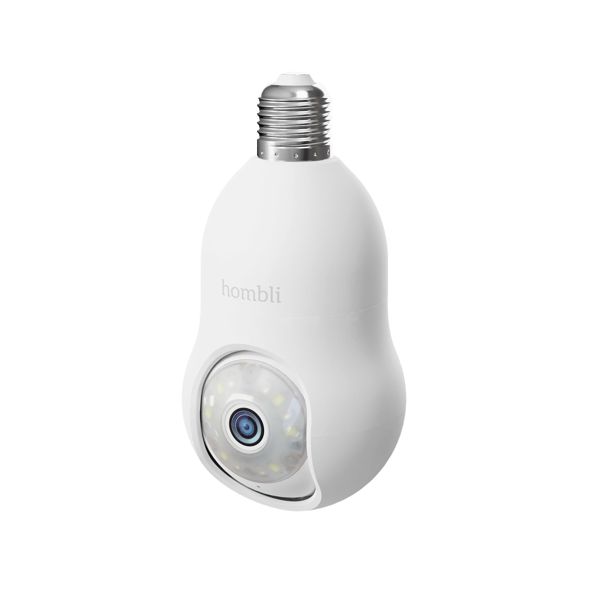 Hombli 2K QHD Outdoor Security Camera | E27 Bulb Socket | Pan & Tilt Angle | WiFi | Infrared, Colour Night Vision | Motion Activated Floodlight & Alarm | Compatible with Alexa & Google