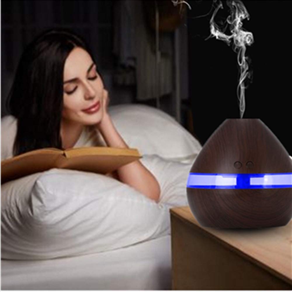 Essential Oil Diffuser, J\'sBeauty 300ml Wood Grain Aromatherapy Diffuser Cool Mist Humidifier with Auto Shut Off for Office Home Bedroom