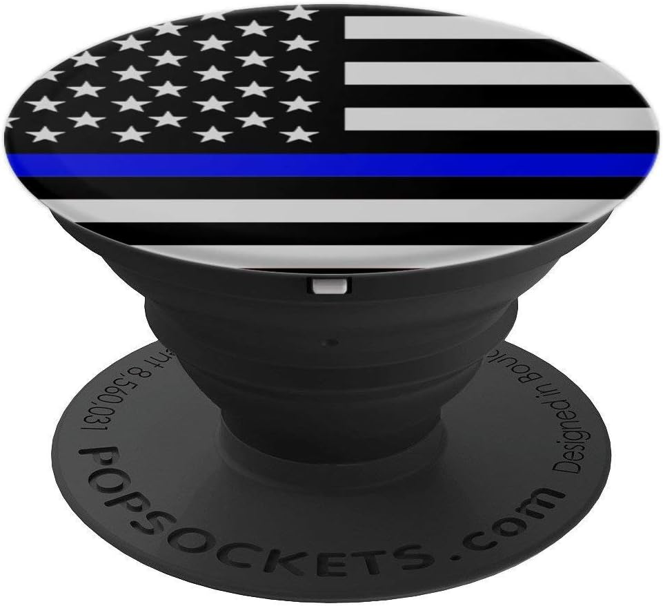 Blue Lives Matter Police USA Flag America Cop PopSockets Swappable PopGrip