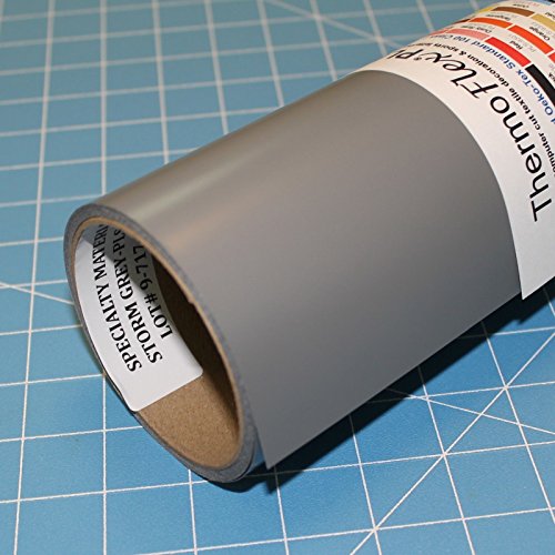 ThermoFlex Plus 15" Roll, Iron on Heat Transfer Vinyl, HTV (Storm Grey, 15 Feet)