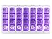 GMS 4 Times Per Day Weekly Slant Tray Pill Organizer – Includes 7 Removable Pill Boxes Designed to Protect and Remind That its Medication Time during Travel, Work and Any Other Daily Activity (Purple)