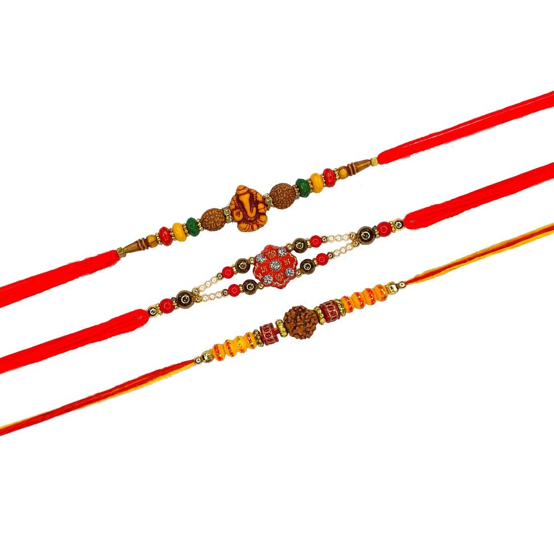 Tuelip Set of 3 Rakhi for Brother,Handmade Rakhi, Rakhee for Brother Sister Bracelets Rakhi Gifts for Brother