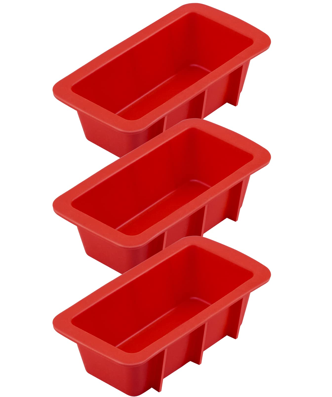 Anaeat Silicone Mini Bread and Loaf Pans Set of 3, Non-Stick loaf Pans - Just PoP Out! Flexible Silicone Baking Molds for Homemade Breads, Cakes, Meatloaf, Brownies, Oven Safe & Dishwasher Safe