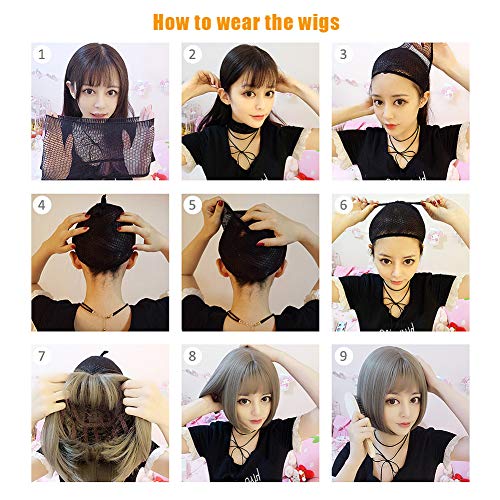 Summer Style Short Curly Wigs For Black Women, Upgrade Of Womens Black Wigs With Bangs (Black)