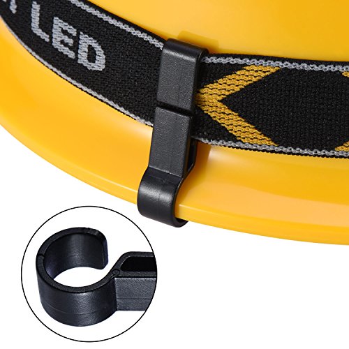 Canomo Pack of 24 Helmet Headlamp Clips Hardhat Hooks for Helmet, Hard Hat, Safety Cap, Black