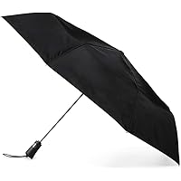 Totes Titan Compact Travel Umbrella - UV Sun Protection, Windproof, Waterproof, One Touch Auto Open/Close