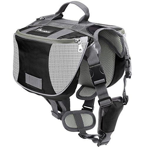 Pawaboo Dog Backpack, Pet Adjustable Saddle Bag Harness Carrier, for