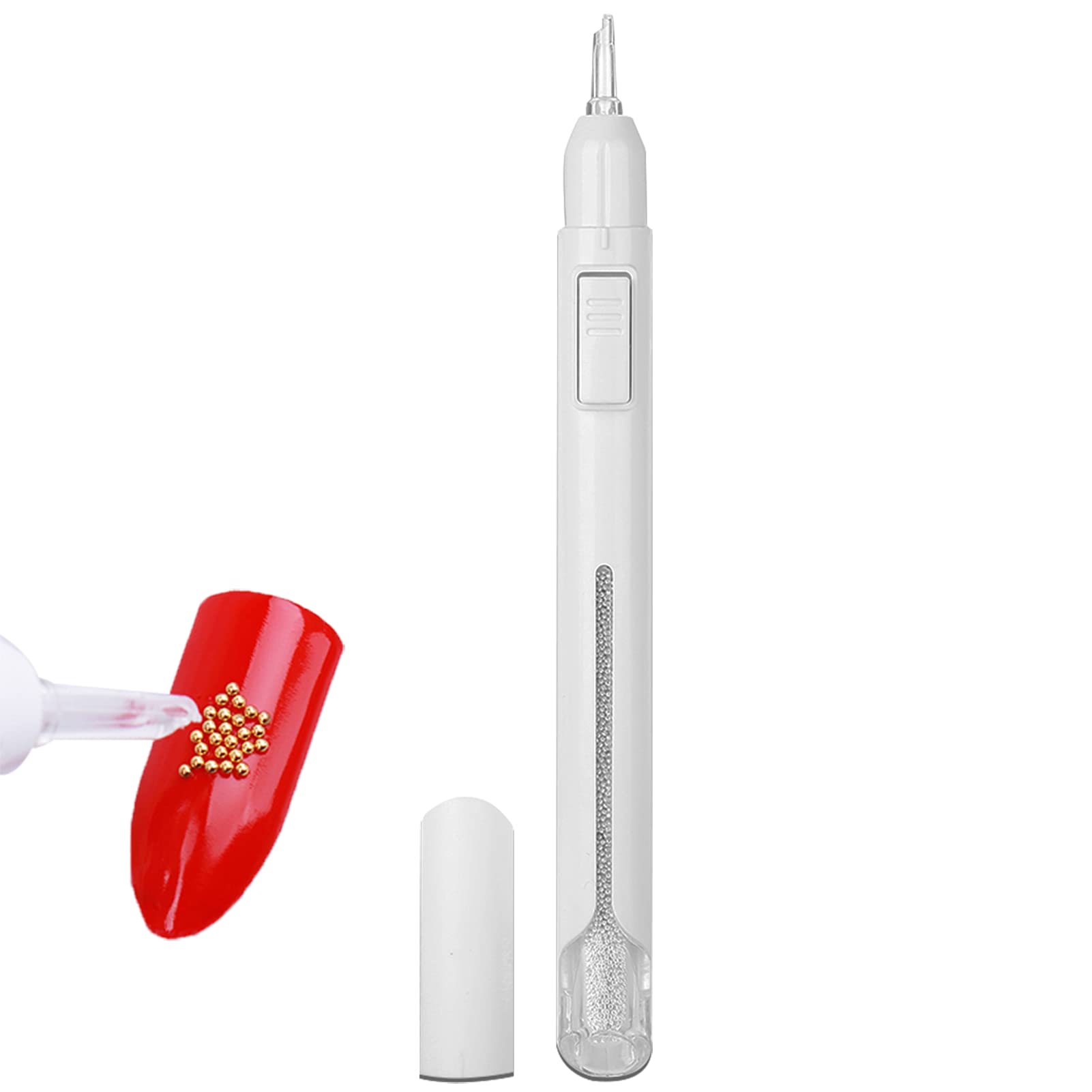 Nail Dotting Tool, 0.8mm Nail Beads Dotting Bullion Pen Nail Dotting Manicure Decoration Tool, for Nail Tips to Create Beautiful Steel Beads, the Choice of Nail Salon