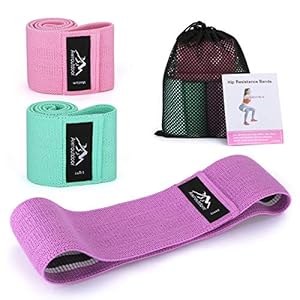 Bandas de Resistencia Set – Antideslizantes Bandas de Ejercicio Premium, Tela Bandas Elasticas de Fitness para Cadera, Abdominales, Muslo y La Pantorrilla
