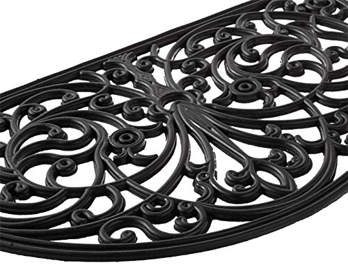 Kempf Half Moon Shaped Rubber Scroll Doormat, 18 by 30 by 0.5-Inch - Thumbnail 3