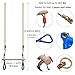 Startostar Adjustable Wooden Trapeze Swing Bar with Plastic Gym Rings, Heavy Duty Adjustable straps Holds up to 264 lbs, Indoor Outdoor Playground Set for Kids