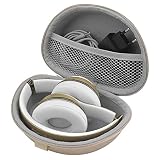 Headphones Carrying Case for Beats Solo Pro, Solo3, Solo2 Wireless, Wired On-Ear Headphones/Hard Carrying Bag/Headset Protective Travel Bag with Space for Cable, Charger, and Accessories (Gold)