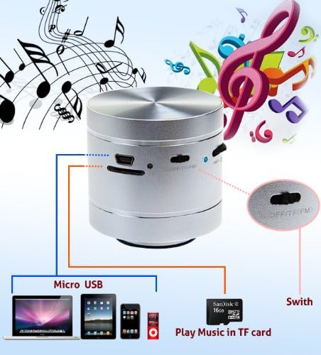 Sliver 360 degree Brand Vibration Resonance Household Mini Music Speaker for MP3 PC Phones iphone iPad iPod