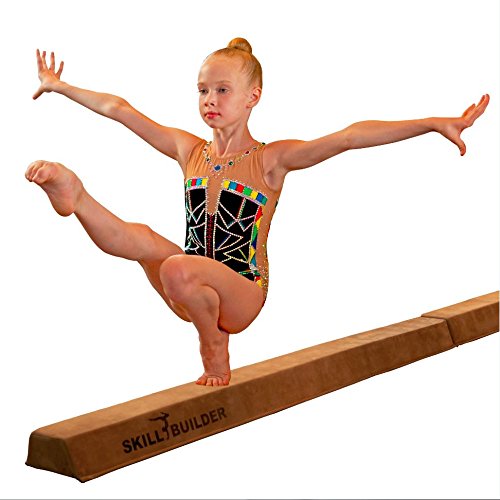 Foldable Gymnastics Beams for Home - 9.5 FT EXTRA LONG High-Density Portable Foam Balance Beam for Toddlers to Teens / Kids Gymnastics Equipment / Lightweight Beige Practice Beam / Floor Beam