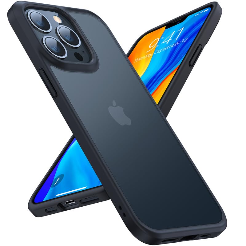 Photo 1 of TORRAS Shockproof Designed for iPhone 15 Pro Max Case Black, 12FT Military Grade Drop Tested, Translucent Matte Protective Anti-Scratch 15 ProMax Phone Case, 6.7"