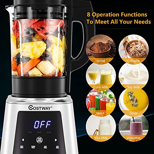 COSTWAY Professional Countertop Blender, 8in1 Household Hot & Cold